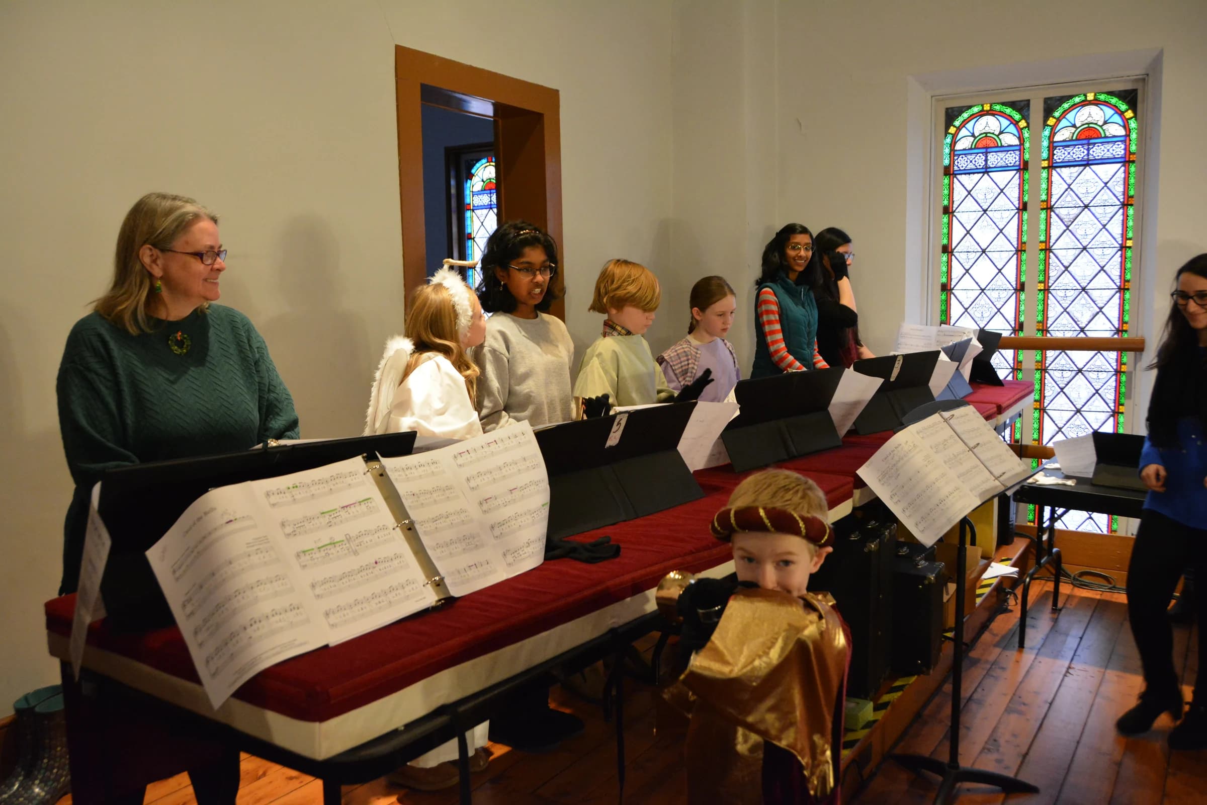 Children taking part in music at church