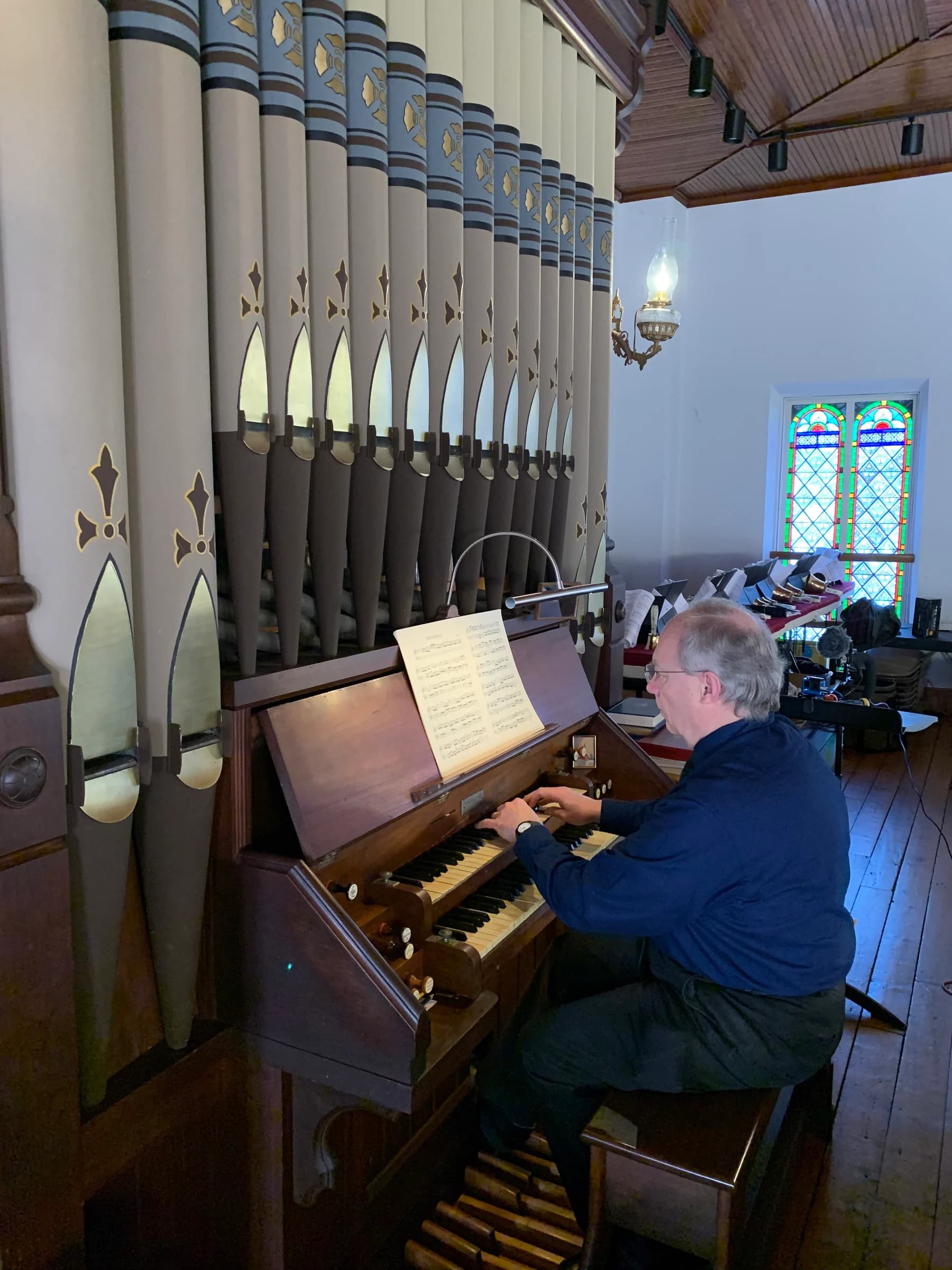 The organist at Lamington’s historic pipe organ